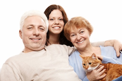 family with cat